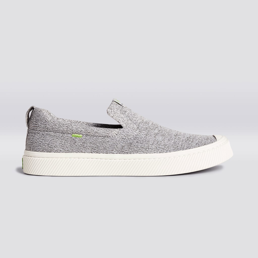 IBI Slip-On Cariuma Low Top Bamboo Weave Knit Vegan Grise Clair Homme | TDE-0440760